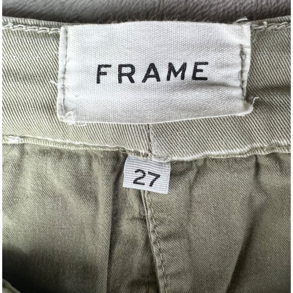 Frame Womens Olive Green Pants With Red & White Side Stripe Size 27 - Picture 6 of 15